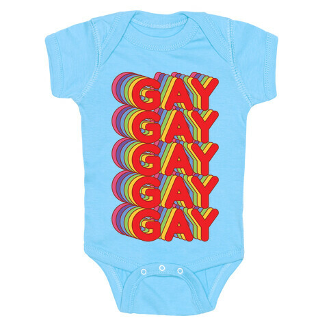 Gay Retro Rainbow Baby One-Piece