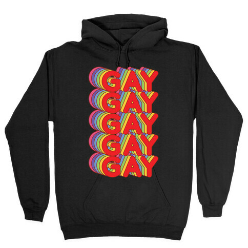 Gay Retro Rainbow Hooded Sweatshirt