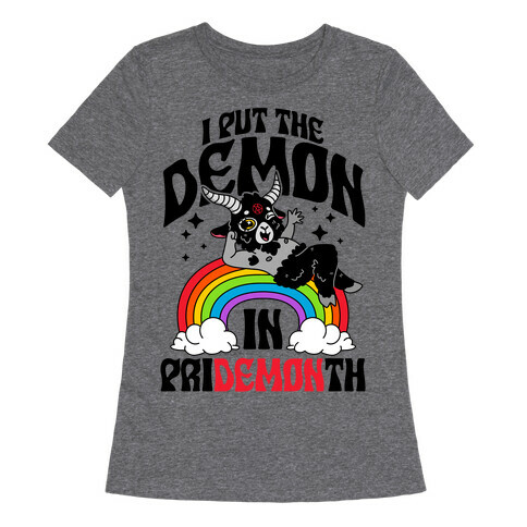 Baphomet I Put The Demon In Pride Month Womens T-Shirt