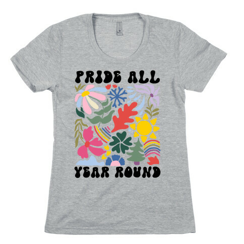 Pride All Year Round Abstract Florals Womens T-Shirt