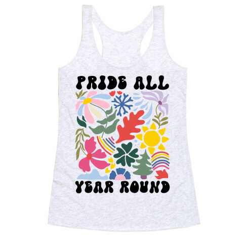 Pride All Year Round Abstract Florals Racerback Tank Top