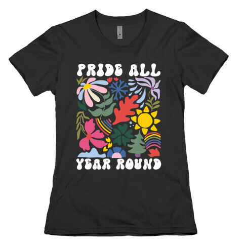 Pride All Year Round Abstract Florals Womens T-Shirt