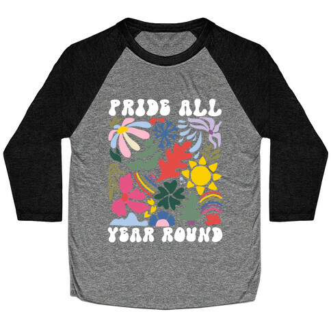 Pride All Year Round Abstract Florals Baseball Tee