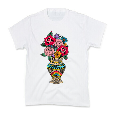 American Traditional Pride Bouquet Tattoo Style Kids T-Shirt