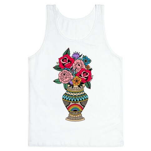 American Traditional Pride Bouquet Tattoo Style Tank Top