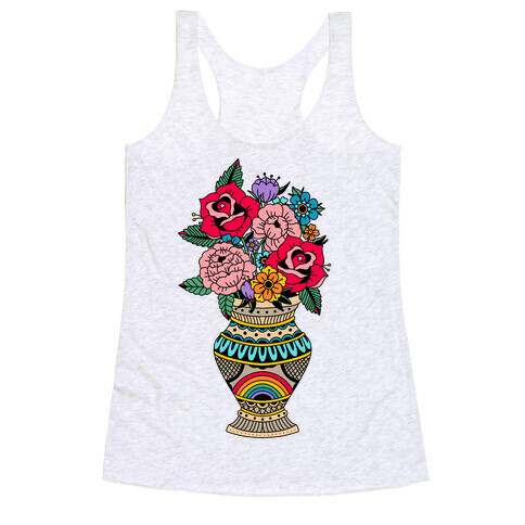 American Traditional Pride Bouquet Tattoo Style Racerback Tank Top