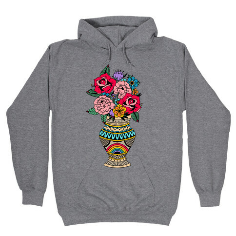 American Traditional Pride Bouquet Tattoo Style Hooded Sweatshirt