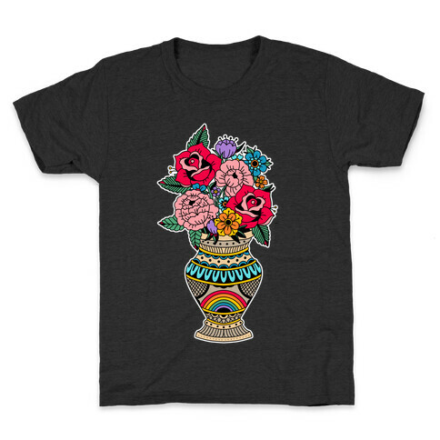 American Traditional Pride Bouquet Tattoo Style Kids T-Shirt