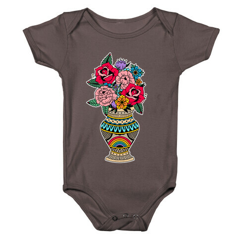 American Traditional Pride Bouquet Tattoo Style Baby One-Piece
