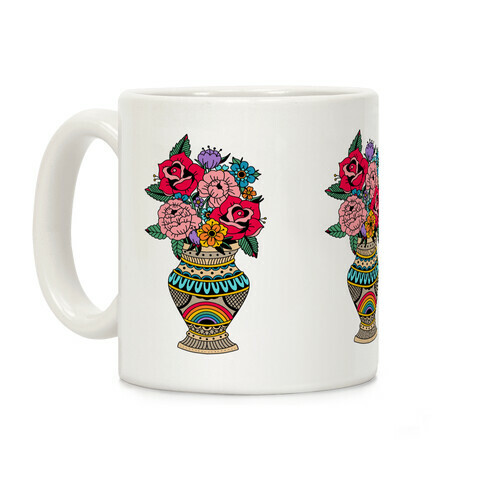 American Traditional Pride Bouquet Tattoo Style Coffee Mug