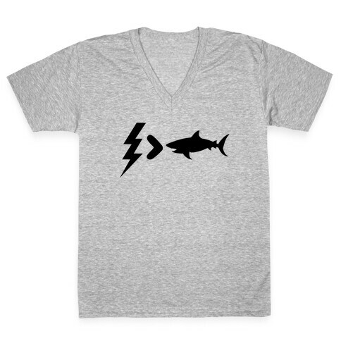 Electrocution Over Shark Trump V-Neck Tee Shirt