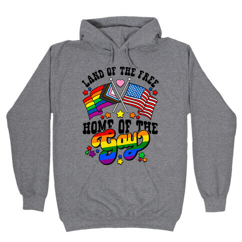 Land of the Free Home of the Gay Hooded Sweatshirt