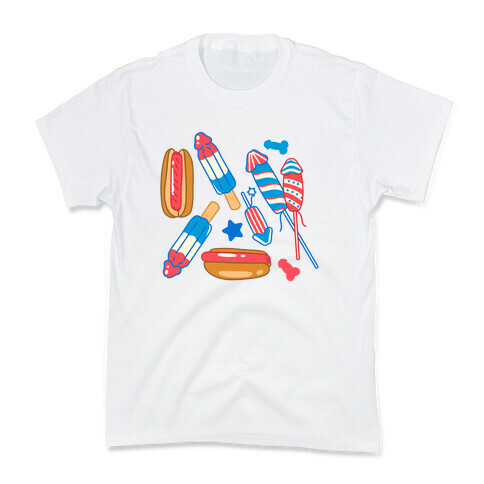 Fourth of July Wieners Pattern Kids T-Shirt