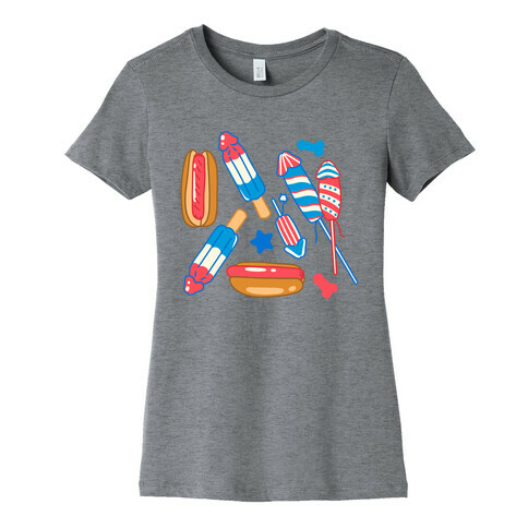 Fourth of July Wieners Pattern Womens T-Shirt