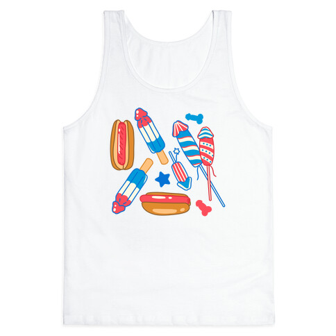 Fourth of July Wieners Pattern Tank Top