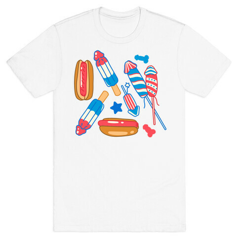 Fourth of July Wieners Pattern T-Shirt