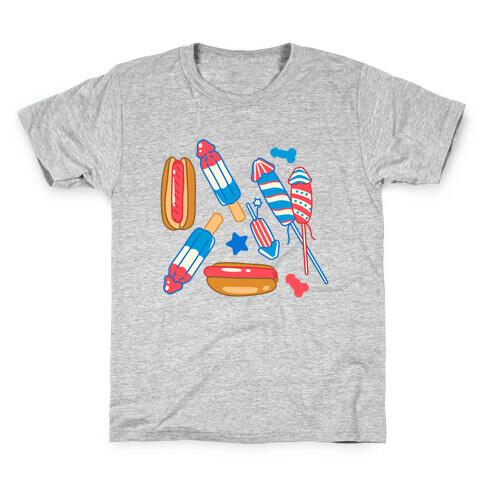 Fourth of July Wieners Pattern Kids T-Shirt