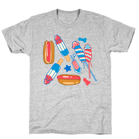 Fourth of July Wieners Pattern T-Shirt