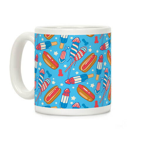 Fourth of July Wieners Pattern Coffee Mug