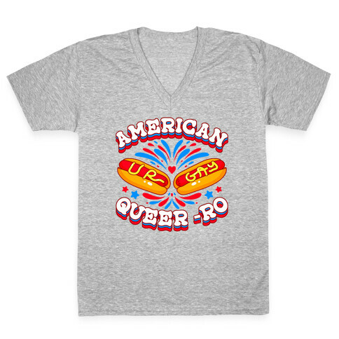 America Queer-Ro V-Neck Tee Shirt