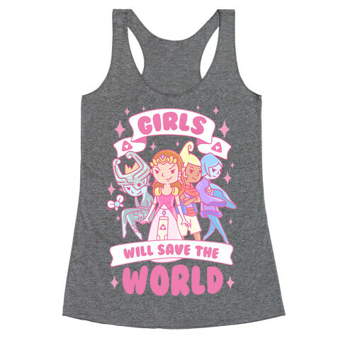 Zelda Girls Will Save The World Parody Racerback Tank Top