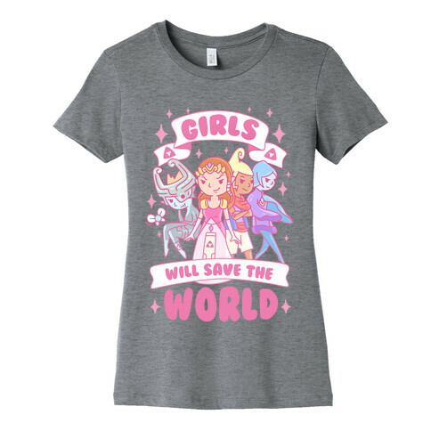 Zelda Girls Will Save The World Parody Womens T-Shirt