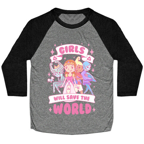 Zelda Girls Will Save The World Parody Baseball Tee