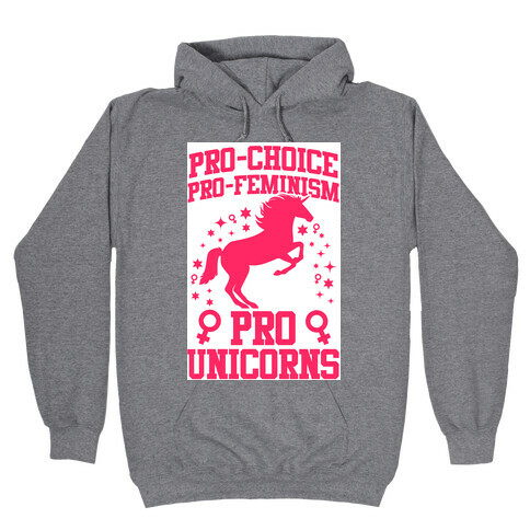 Pro-Choice Pro-Feminism Pro-Unicorns Hooded Sweatshirt