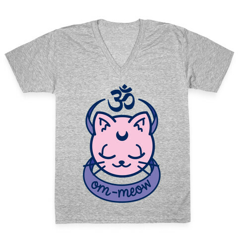 Om-Meow V-Neck Tee Shirt