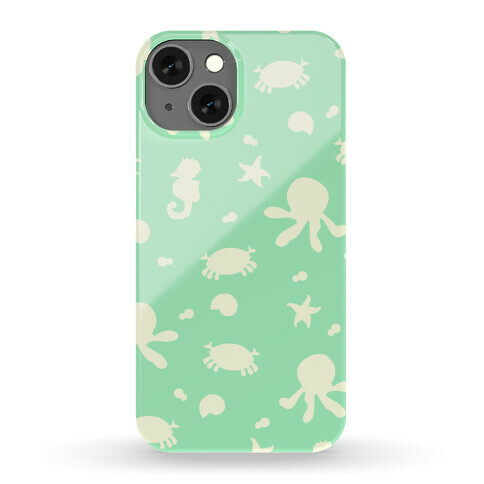 Sea Creature Pattern (Mint) Phone Case