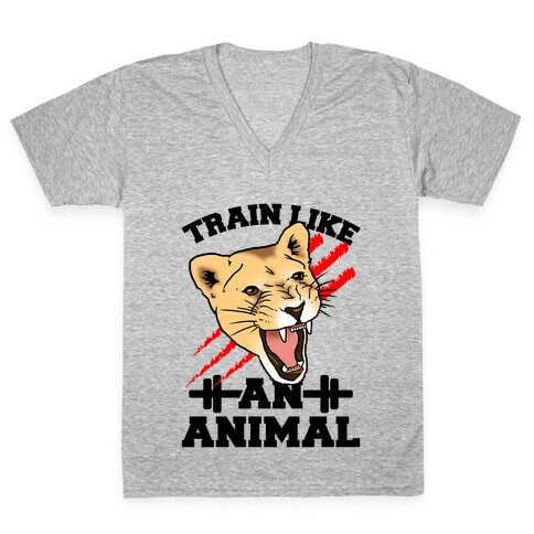 Train Like an Animal (athletic) V-Neck Tee Shirt