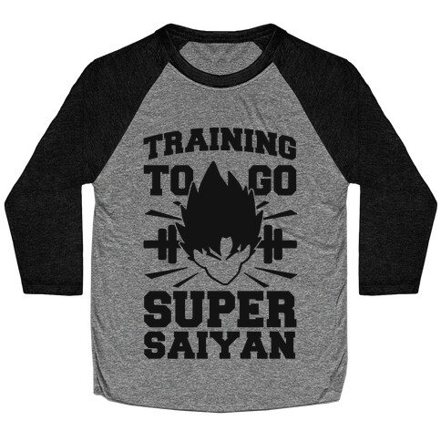 Training to Go Super Saiyan (black) Baseball Tee