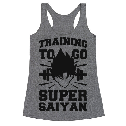 Training to Go Super Saiyan (black) Racerback Tank Top
