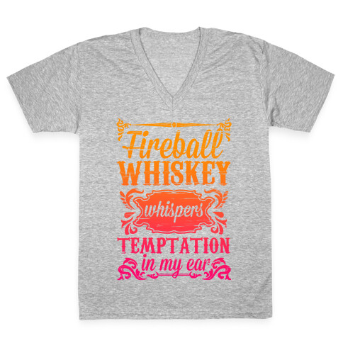 Whiskey Whispers Temptation In My Ear V-Neck Tee Shirt