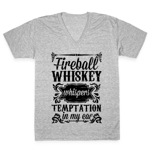 Whiskey Whispers Temptation In My Ear V-Neck Tee Shirt