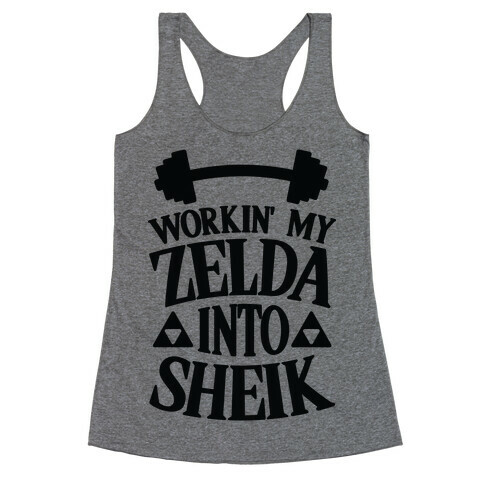 Workin' My Zelda Into Sheik Racerback Tank Top