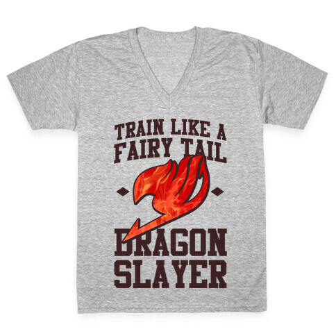 Train Like a Fairy Tail Dragon Slayer (Natsu) V-Neck Tee Shirt