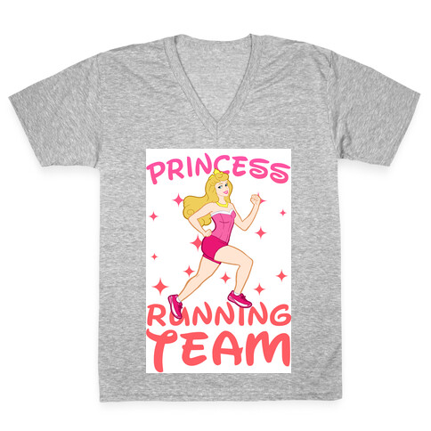 Princess Running Team (Pink) V-Neck Tee Shirt