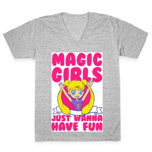 Magical Girls Just Wanna Have Fun V-Neck Tee Shirt
