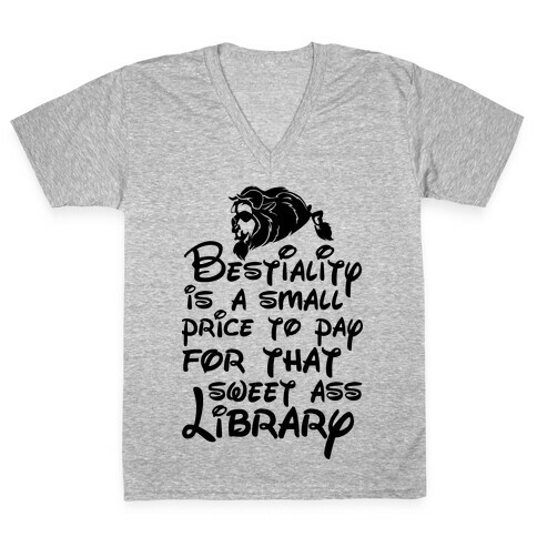 Bestiality Is A Small Price To Pay For That Sweet Ass Library V-Neck Tee Shirt