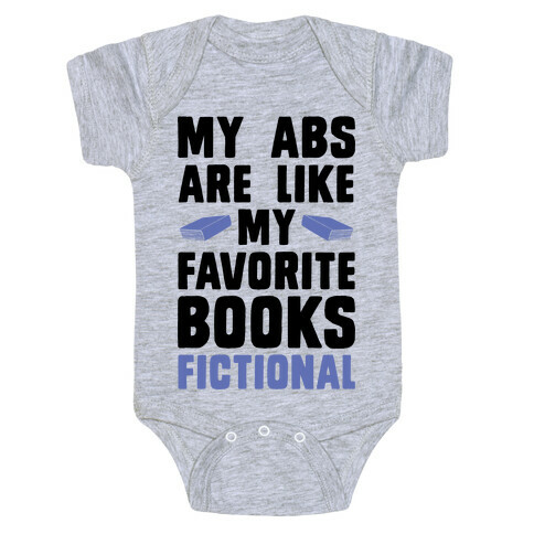 My Abs are Like My Favorite Book, Fictional (Blue) Baby One-Piece