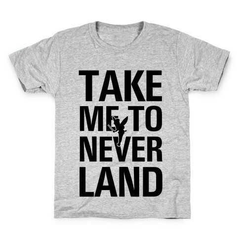 Take me to Neverland (Neon Green) Kids T-Shirt
