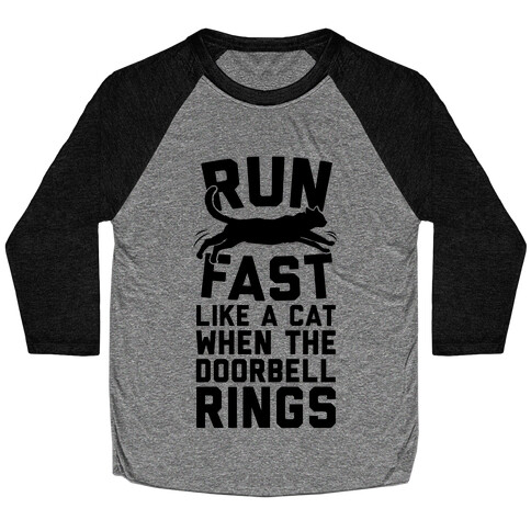 Run Fast Like A Cat Baseball Tee