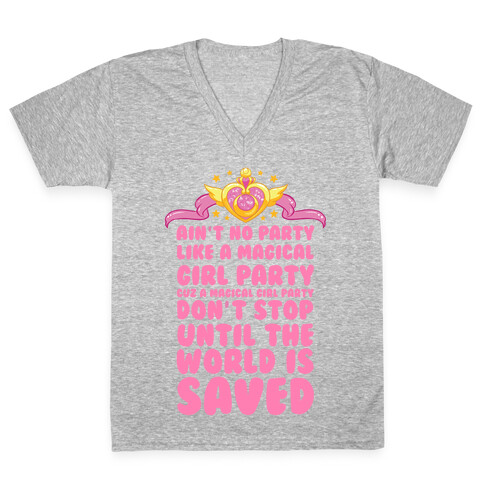 Ain't No Party Like a Magical Girl Party V-Neck Tee Shirt