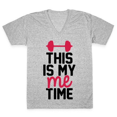 This Is My Me Time (Black & Red) V-Neck Tee Shirt