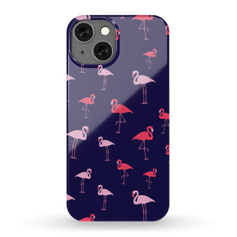 Flamingo Pattern (Navy) Phone Case