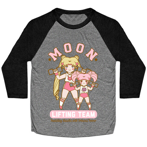 Moon Lifting Team Parody Baseball Tee