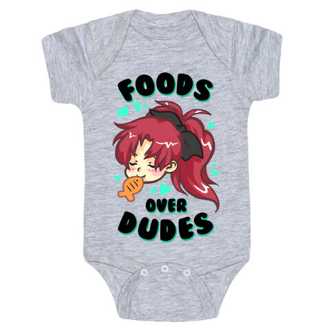 Foods Over Dudes Parody Baby One-Piece