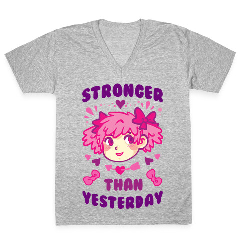 Stronger Than Yesterday V-Neck Tee Shirt