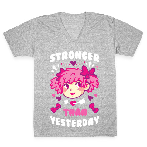 Stronger Than Yesterday V-Neck Tee Shirt